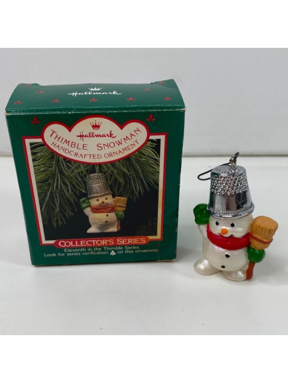 Hallmark Thimble Snowman 1988 Ornament #11 Collectors Series Christmas